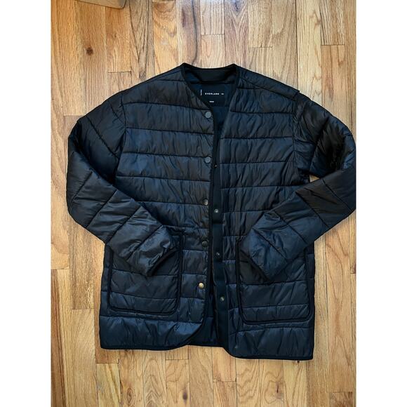 Everlane Jacket Womens XXS Black ReNew Channeled Liner Puffer Oversize - Picture 1 of 3